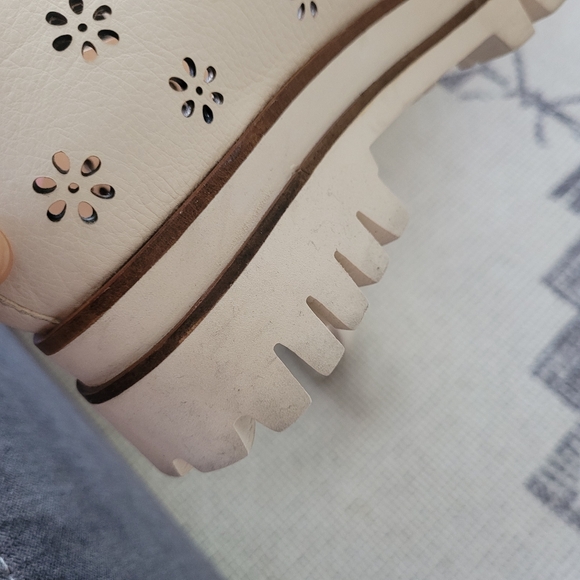 Anthro Elvio Zanon Platform Mary Jane Loafers Floral Cut Out - Picture 10 of 16